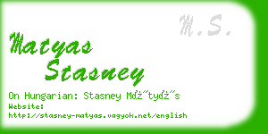 matyas stasney business card